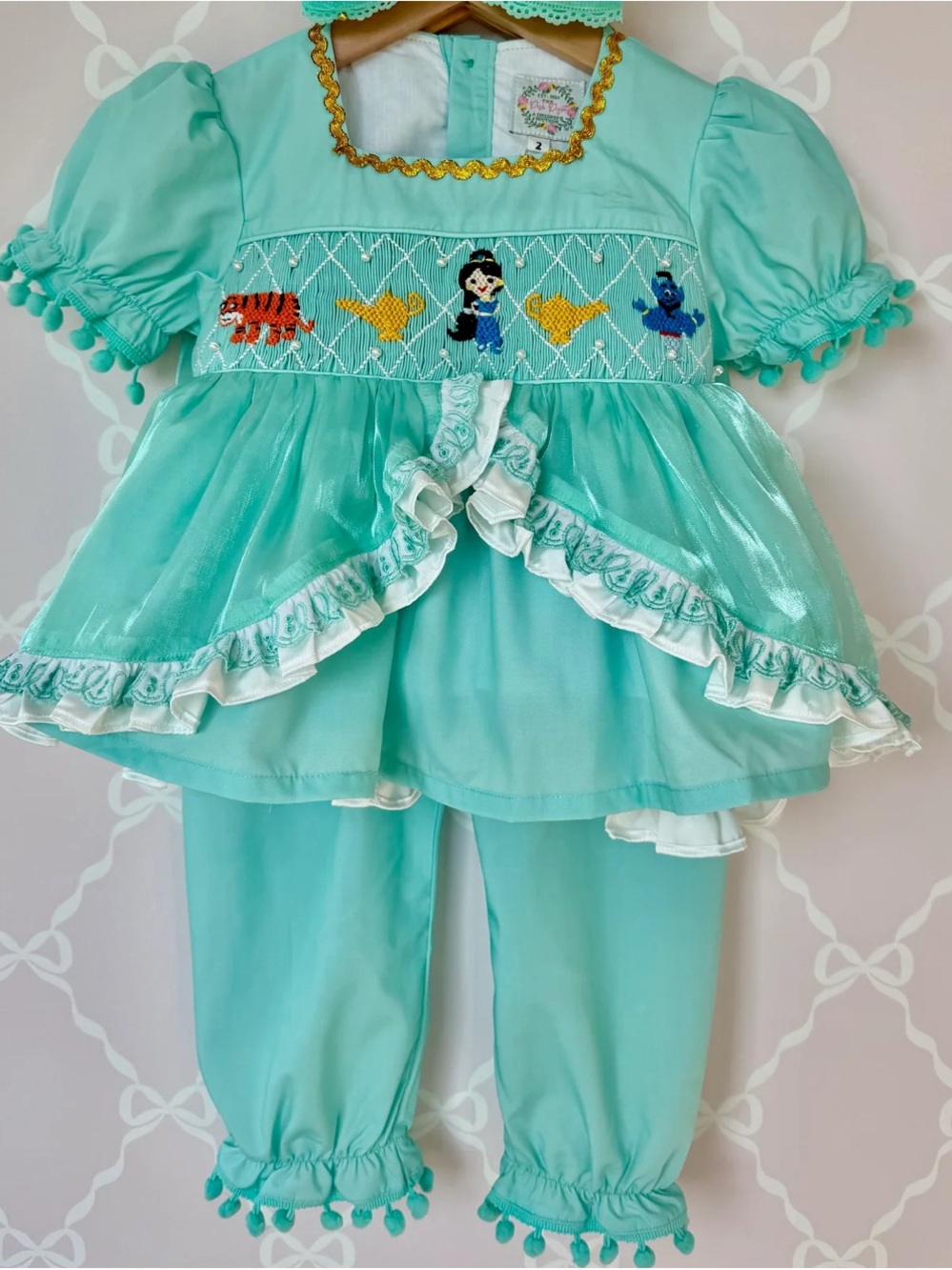 Arabian Aqua/Turquoise Smocked Princess Set